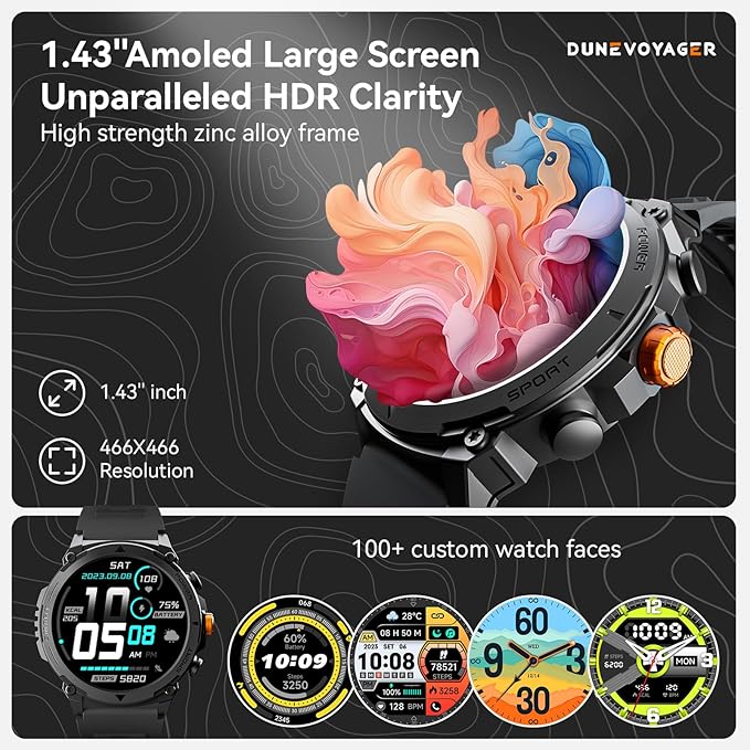 Smart Watch IP 68 Waterproof Answer Call, Supports the Arabic language Compatible with iPhone Android Phone, Answer and Make a Call, Fitness Tracker Heart Rate Monitor Watch (DV-SW4 Pro)